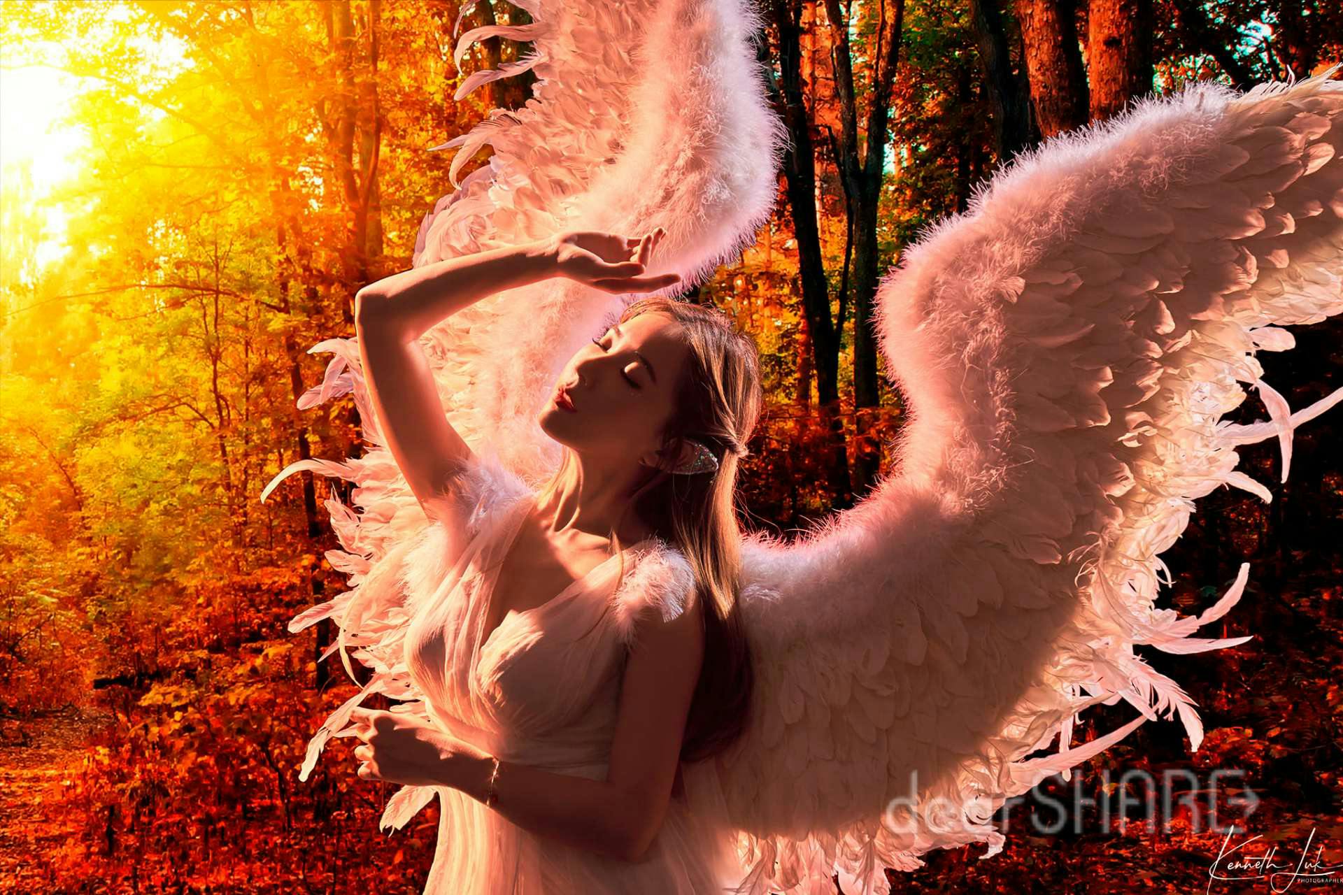 Angel in forest